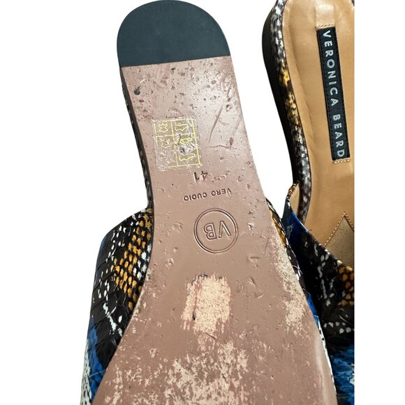 VERONICA BEARD Multicolor Snake Print Leather Mules Flats Size 41 / US 11 - Picture 4 of 9